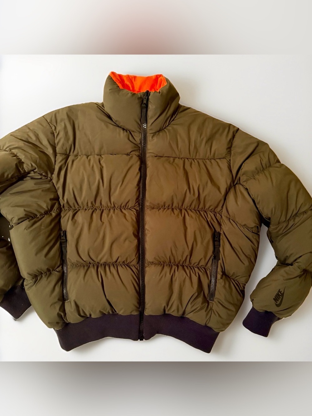 NikeLab NRG Reversible Goose Down Puffer Jacket in "OD Green/Orange" Men’s S